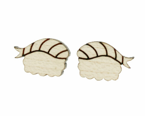 Sushi 3 Wood Stud Earring Blanks