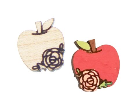 Apple with Rose Wood Stud Earring Blanks