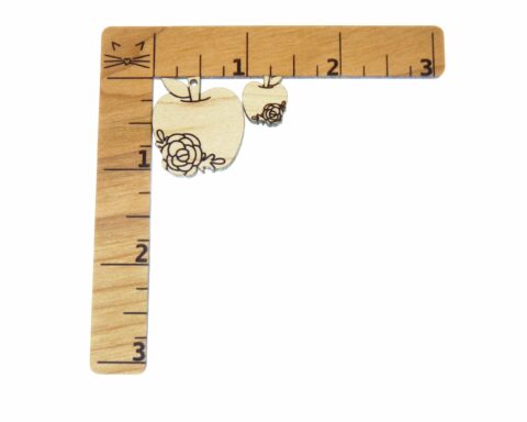 Apple with Rose Wood Stud Earring Blanks