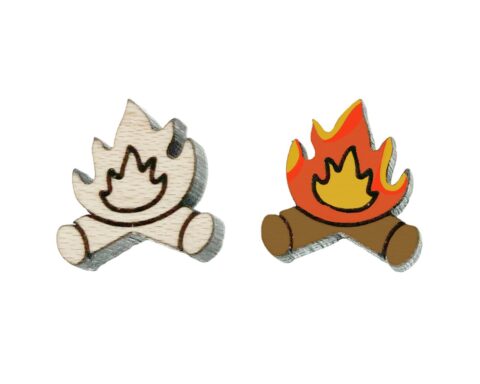 Campfire 2 Wood Stud Earring Blanks