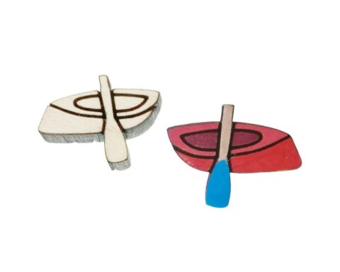 Canoe Wood Stud Earring Blanks