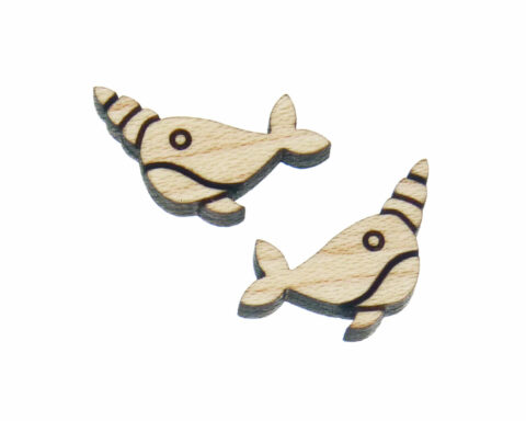 Narwhal Wood Stud Earring Blanks