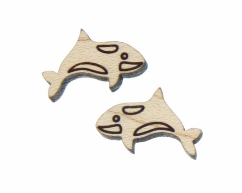 Orca Wood Stud Earring Blanks