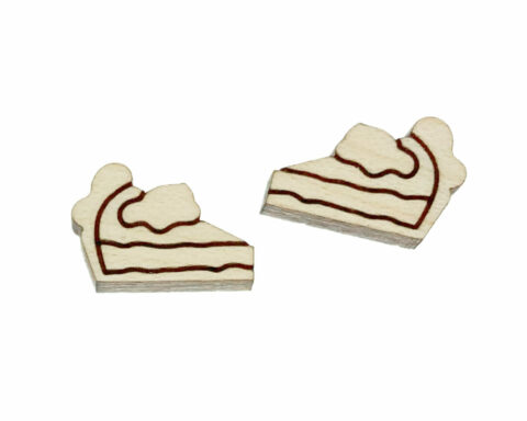 Pie Wood Stud Earring Blanks