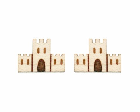 Sand Castle Wood Stud Earring Blanks