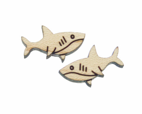 Shark 2 Wood Stud Earring Blanks