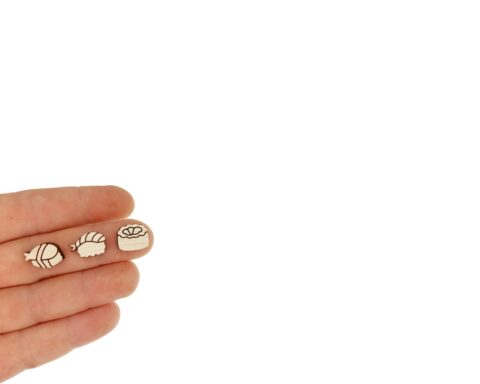 Sushi 2 Wood Stud Earring Blanks