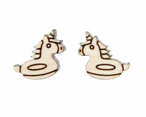 Unicorn Float Wood Stud Earring Blanks