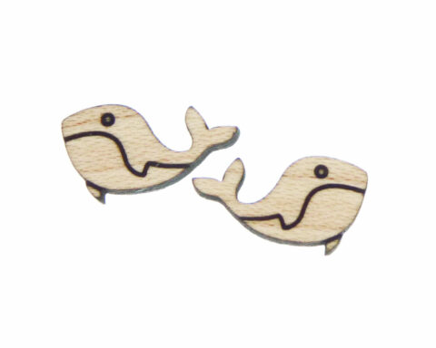 Whale Wood Stud Earring Blanks