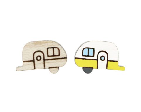 Camper Wood Stud Earring Blanks