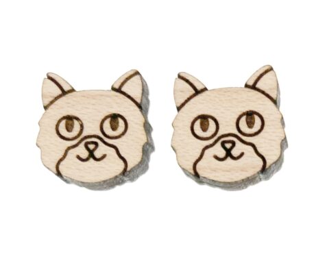 Cat G2A07 Wood Stud Earring Blanks