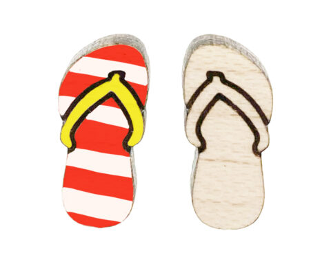 Flip Flops Wood Stud Earring Blanks