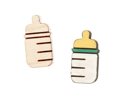 Baby Bottle Wood Stud Earring Blanks