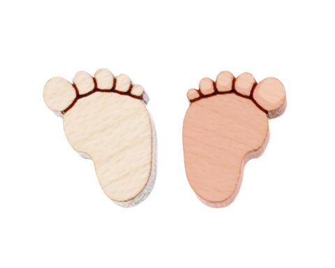 Baby Feet Wood Stud Earring Blanks