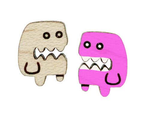 Cute Monster 3 Wood Stud Earring Blanks