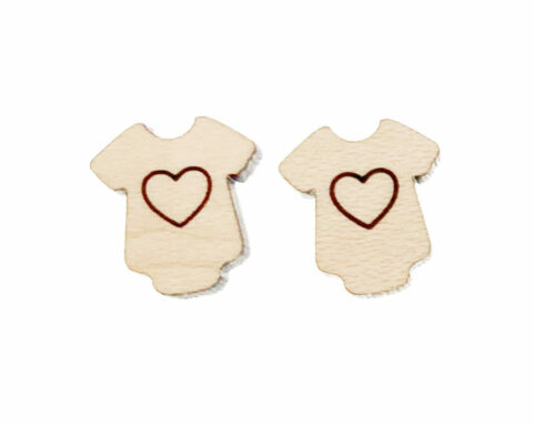 Onsie (Heart) Wood Stud Earring Blanks
