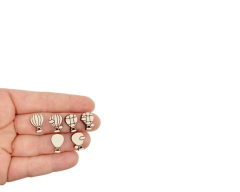 Hot Air Balloon 1 Clouds Wood Stud Earring Blanks