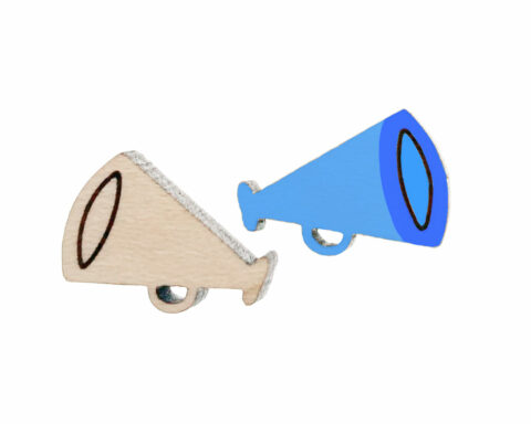 Megaphone Wood Stud Earring Blanks