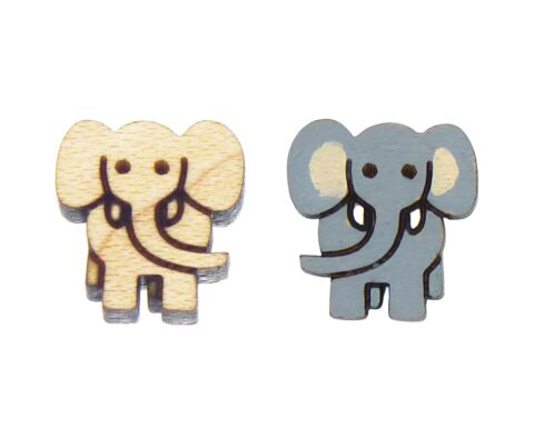 Elephant 3 Wood Stud Earring Blanks