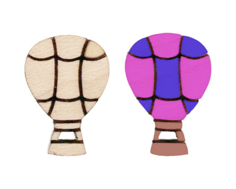 Hot Air Balloon 2 Wood Stud Earring Blanks