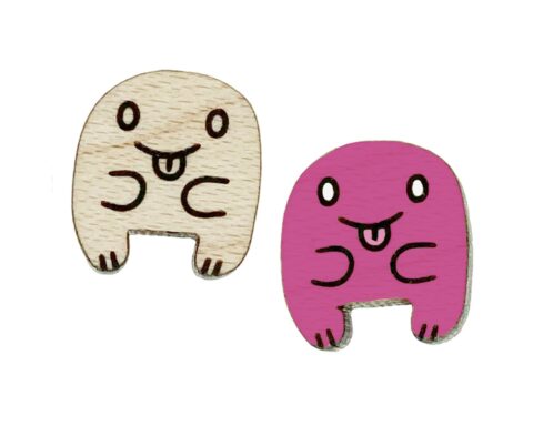 Cute Monster 2 Wood Stud Earring Blanks