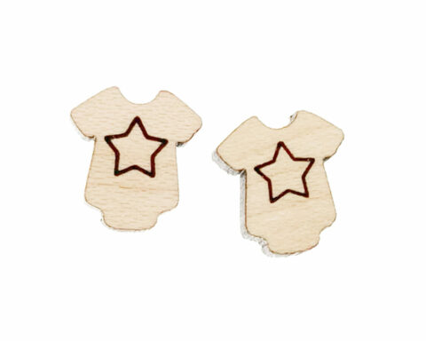 Onsie (Star) Wood Stud Earring Blanks