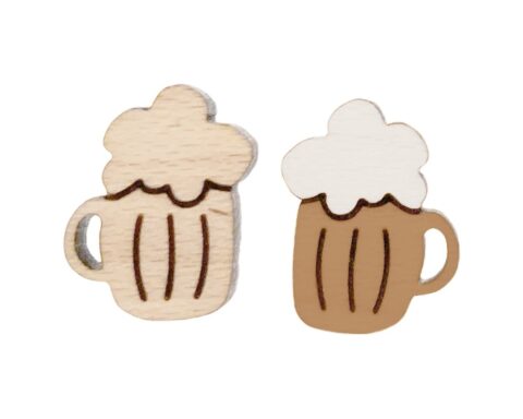 Beer Mug (skinny) Wood Stud Earring Blanks