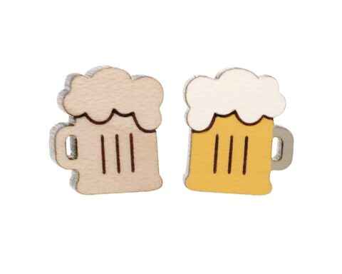 Beer Mug (fat) Wood Stud Earring Blanks