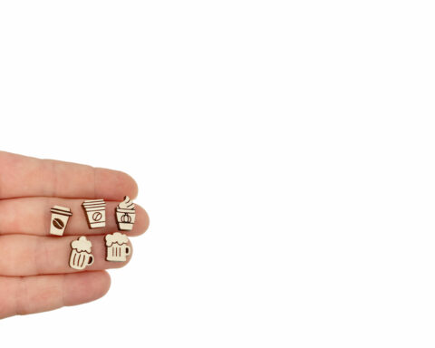 Beer Mug (skinny) Wood Stud Earring Blanks