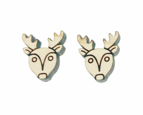 Reindeer D2-3 Wood Stud Earring Blanks
