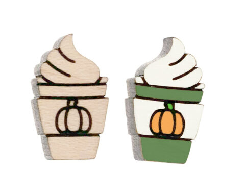 Pumpkin Spice Coffee Wood Stud Earring Blanks