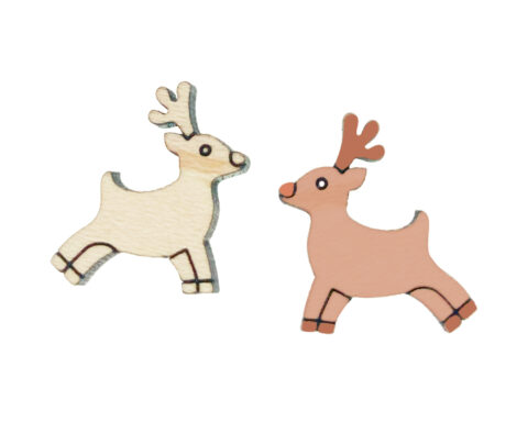 Reindeer D2-5 Wood Stud Earring Blanks
