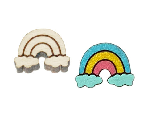 Rainbow 1 Wood Stud Earring Blanks
