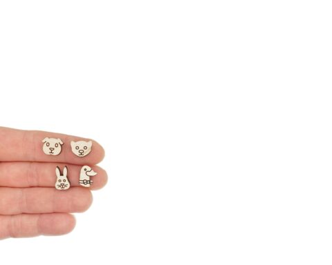 Goose Face Wood Stud Earring Blanks